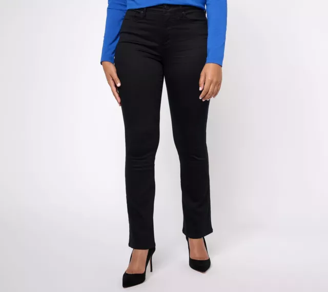 NYDJ Women's Pants Sz 12 High Rise Billie Mini Bootcut Jean - Black A629113