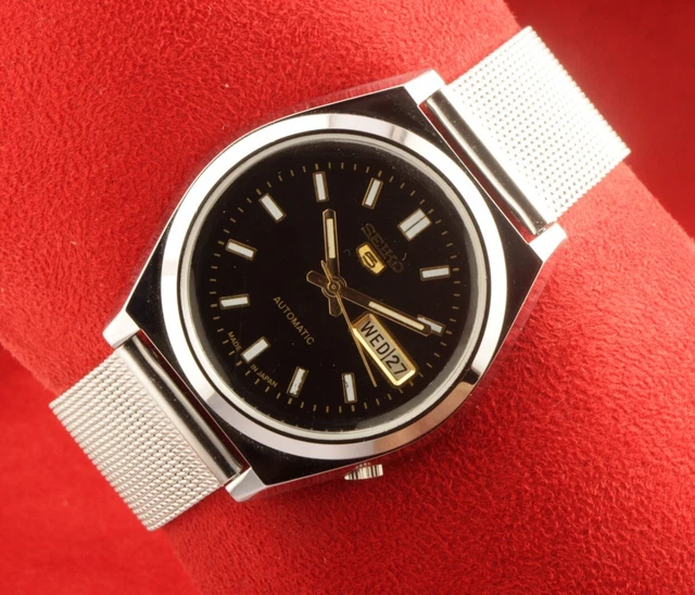 VINTAGE SEIKO 5 Automatic Japan Men's Working Wrist Watch 37.5Mm 65.00