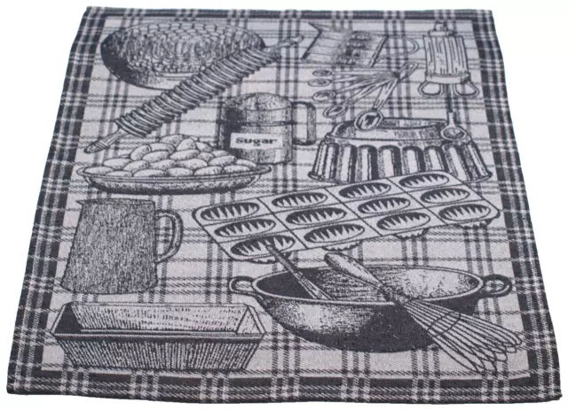 2er Set Geschirrtücher Küchentücher 50 x 70 cm Baumwolle Jacquard schwarz grau