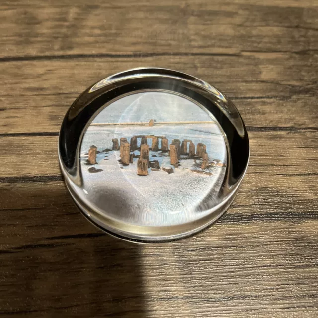 VTG Souvenir Paperweight  , Stonehenge In The Snow,by English Heritage