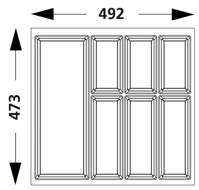 Cubiertos Classico 60 para Arcitech Bastidor De Hettich Bandeja 582754