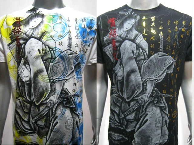 Japanese Kimono Geisha Samurai Sword Warrior MMA Yakuza Tattoo Ink Art T-SHIRT