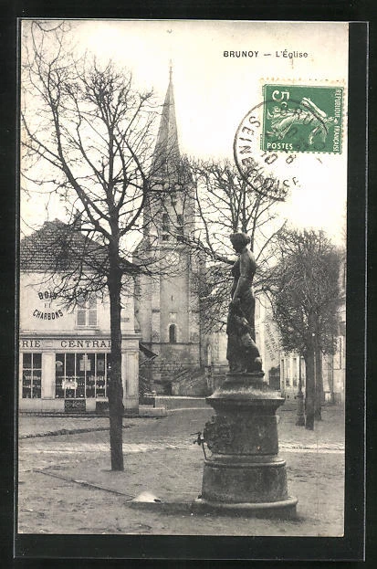 CPA Brunoy, L´Église et le Monument 1910
