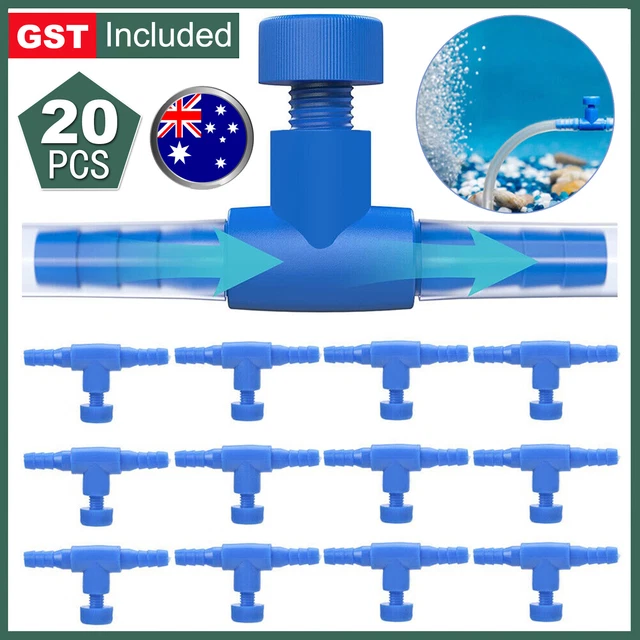 20PCS Fish Tank Aquarium Airline Regulator Pump Air Line Tube Flow Control Valve