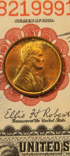 1909 VDB Lincoln Wheat Cent Gem BU Uncirculated Red. Rare!