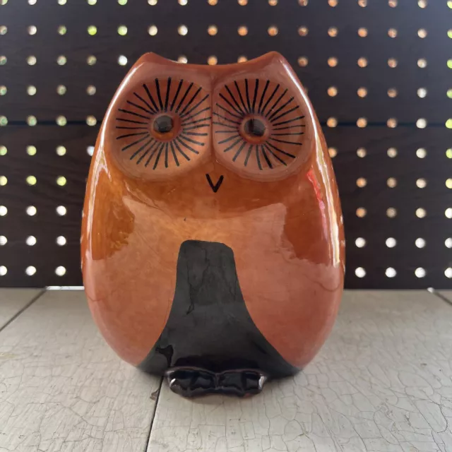 Vintage Baldelli Rosenthal Mid Century Owl Italy Ceramic Pottery Piggy Bank