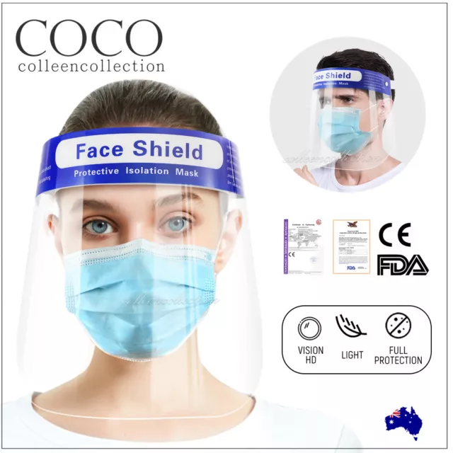 Full Clear Face Shield Mask Protective Film Shields Visor Safety Cover Anti-Fog