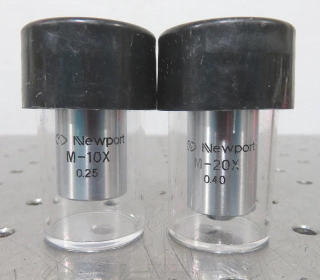 C187519 Lot 2 Newport Laser Objective Lenses M-10X/0.25 + M-20X/0.40