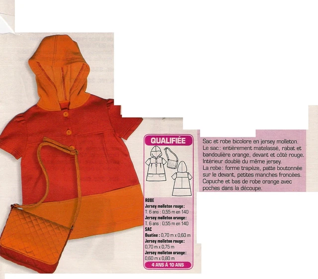 Patron De Robe Modes Et Travaux Février 2014 - Tailles 4,6,8,10 Ans, Occasion Non Découpé