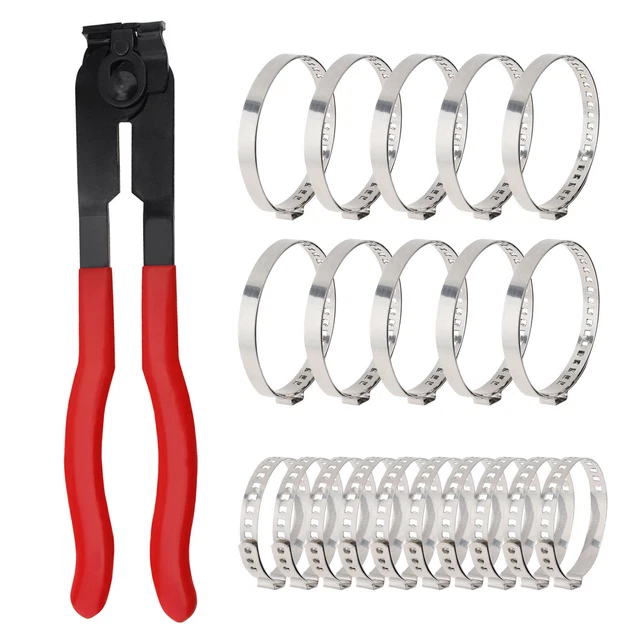 21 Pcs Universal Adjustable Axle CV Joint Boot Crimp Clamps W/ Clamp Pliers Tool