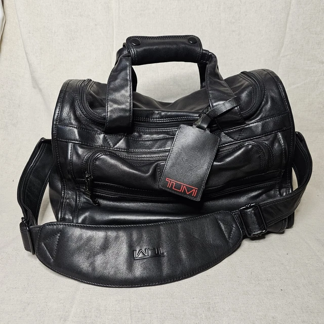 TUMI 961D3 BLACK LEATHER SMALL CARRY ON BAG /DUFFLE HOLD Super Strong&Very soft