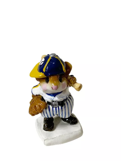 Wee Forest Folk Mouse Figurine BATTER-UP Milwaukee Brewers Stripes Special 1989