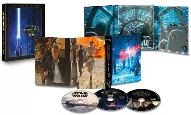 STAR WARS 7 (2015) - VII THE FORCE AWAKENS Collectors Edition Rg Free 3D BLU-RAY