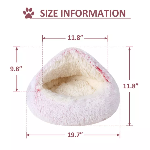 Plush Dog Cat Pet Sleeping Bed Anti-Slip Kennel Puppy Cave Warm Nest Super Soft 10