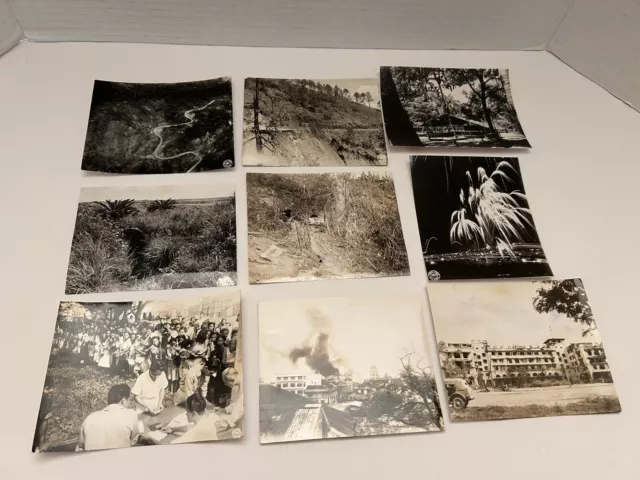 9 Official US War Department WWII ERA Photos Philippines Luzon Manila Etc Lot #7