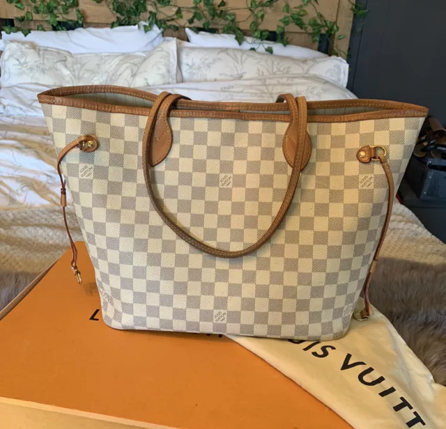 Vintage Authentic Louis Vuitton White Azur Neverfull PM France SMALL For  Sale at 1stDibs  lv neverfull azur authentic, authentic louis vuitton  neverfull inside, lv neverfull france