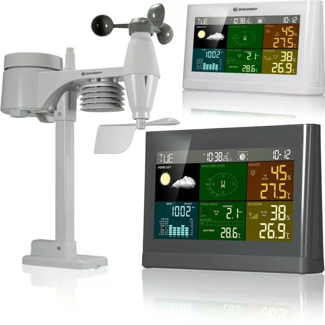 Wetterstation 5-in-1 Funk Aussensensor Wind- Regenmesser Luftdruck -feuchtigkeit