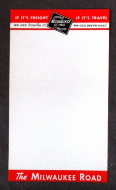 vintage CHICAGO MILWAUKEE ST. PAUL & PACIFIC Railroad note pad sheet of paper