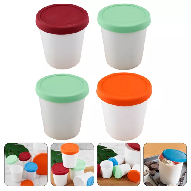 4 Pcs Ice Cream Carton Molde Para Resina Cup Reusable Freezer Containers
