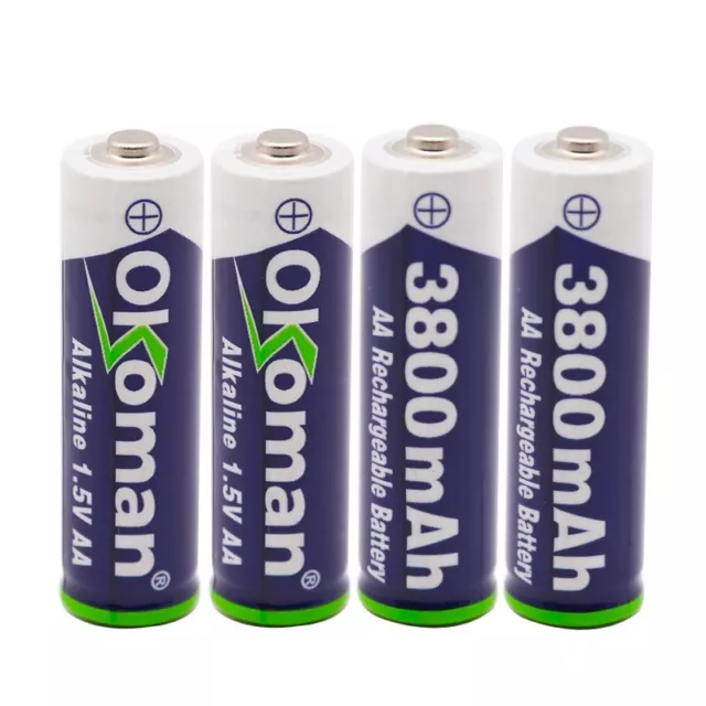 4 PILES BATTERIE RECHARGEABLE AA LR06 3800mAh 1.2V NI-MH NIMH LR6 R06 télécomand