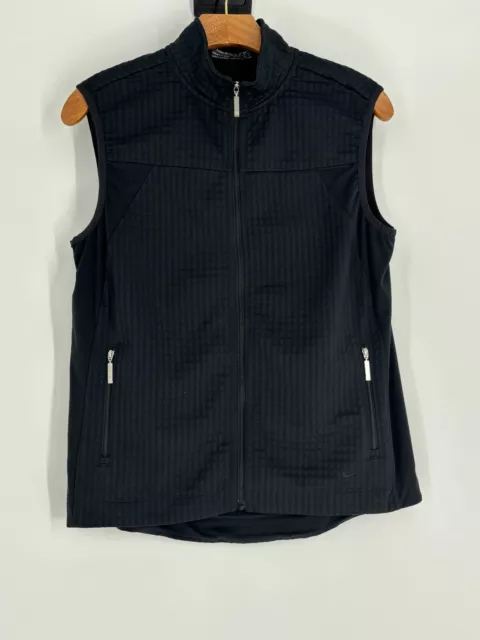 NIKE GOLF BLACK Full Zip-Up Athletic Sleeveless Vest Women's Size ...