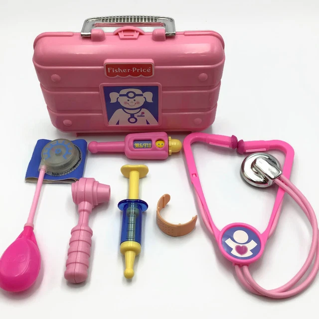 Fisher Price Medical DOCTOR KIT Pink 6 Tool Set Stethoscope Thermometer Bandage