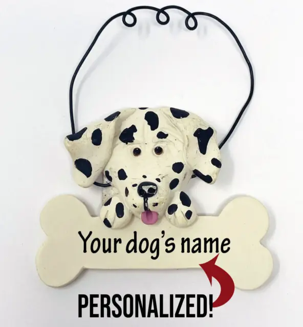 Personalized Dalmatian Dog Name Mini Sign Hanger Decor Figure Ornament