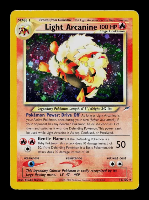 Pokemon Card - Light Arcanine - Neo Destiny 12/105 Holo Rare