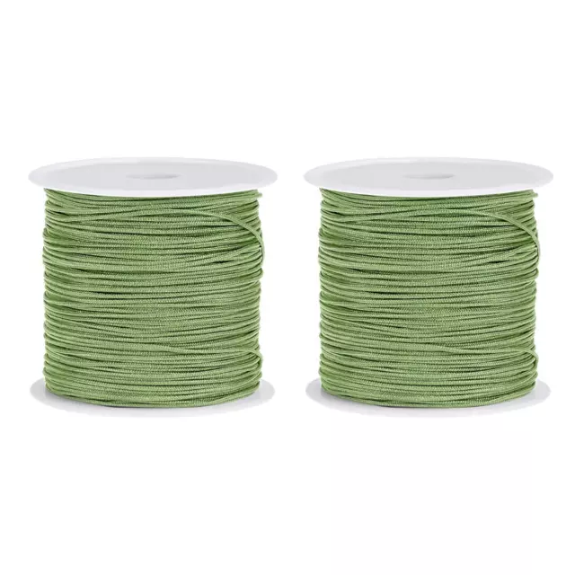 Nylon Cordino Raso Corda con Plastica Rocchetto 147ft,Fagiolo Verde,2pz