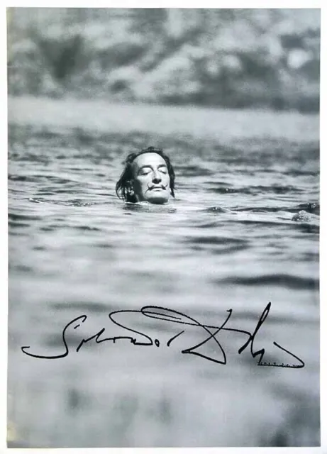 Schwimmender Salvador Dali 58x83 signiert im Druck Geschenk Spanien Bart