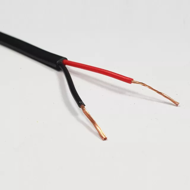 0,5 mm2 Twin Core Dünnwandkabel rot/schwarz zwei 2 Kerne 11 AMP Draht 5 Meter Spule