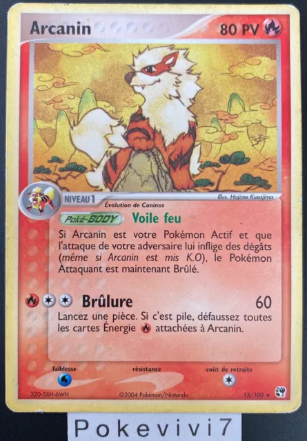 Pokemon Card ARCANINE 15/100 Rare Block EX Sandstorm FR USED
