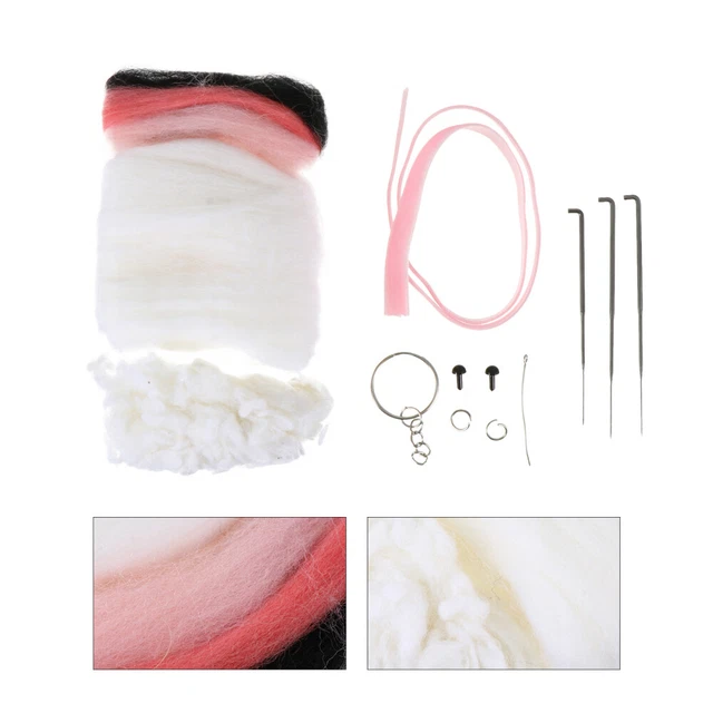 1 juego de material de fieltro de aguja juego de material hágalo usted mismo muñeca de alpaca juego de fieltro lana accesorios de fieltro