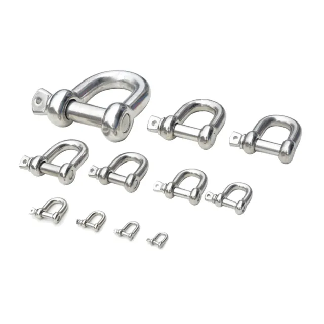 Dee Shackles D Shackle 4mm - 25mm Stainless Steel 316 A4 Marine Grade Bow U Loop