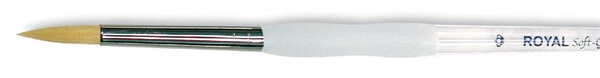 Cepillo redondo Royal Lannickel agarre suave taklon dorado talla 3/0 SG250-3/0