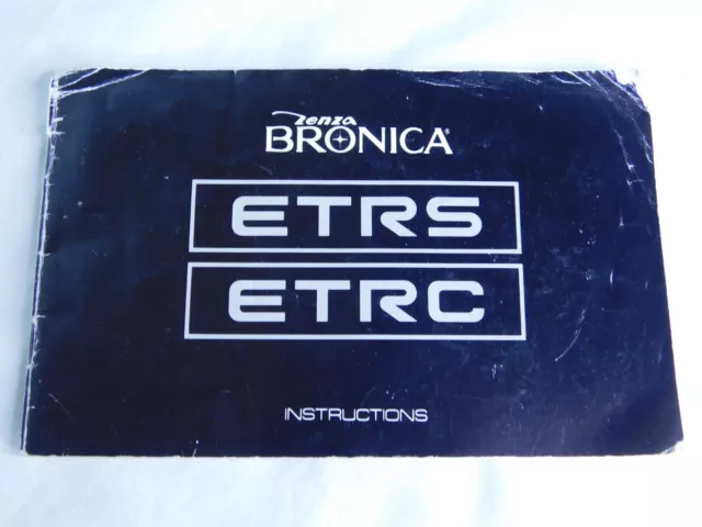 Folleto de instrucciones para cámara de formato medio Zenza Bronica ETRC en inglés