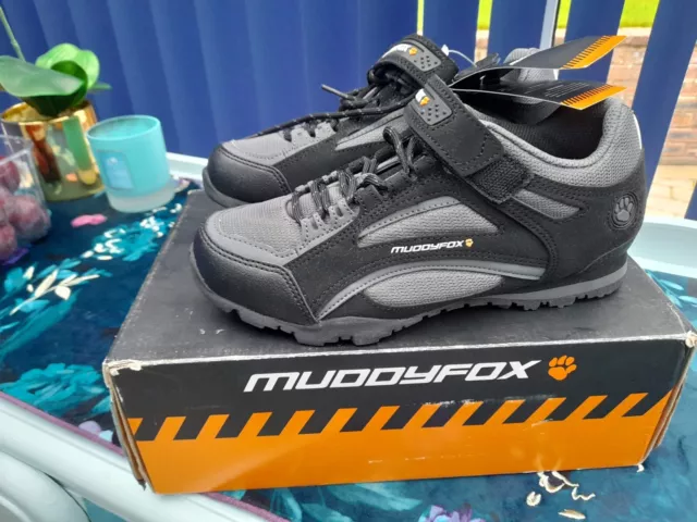 BNIB Muddyfox TOUR 100 Low Mens MTB/RB Touring Cycling Shoes Charcoal/Black 4 37