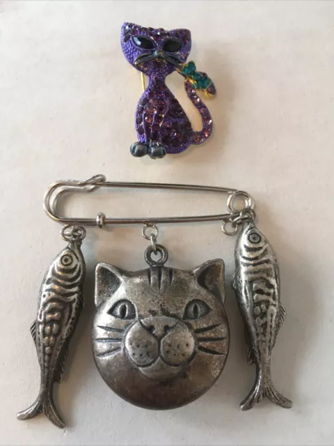 2 - Different Cat Brooch-Lapel Pins