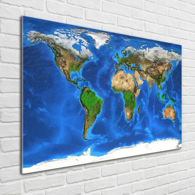 La Pared Decoración Hogar Imagen De Cristal 100x70 mapa del mundo
