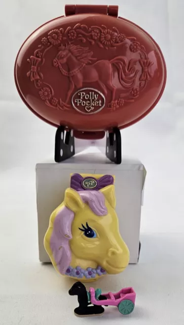 Vintage Polly Pocket Palomino Pony And Pet Parade Horse & Cart Included