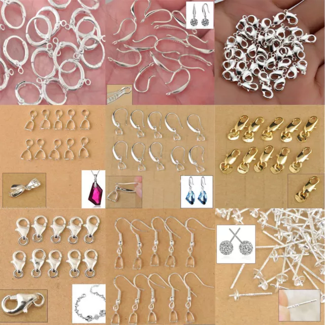 Wholesale Silver Color Earrings Hooks Ball DIY Jewelry Accessory Wire Findings