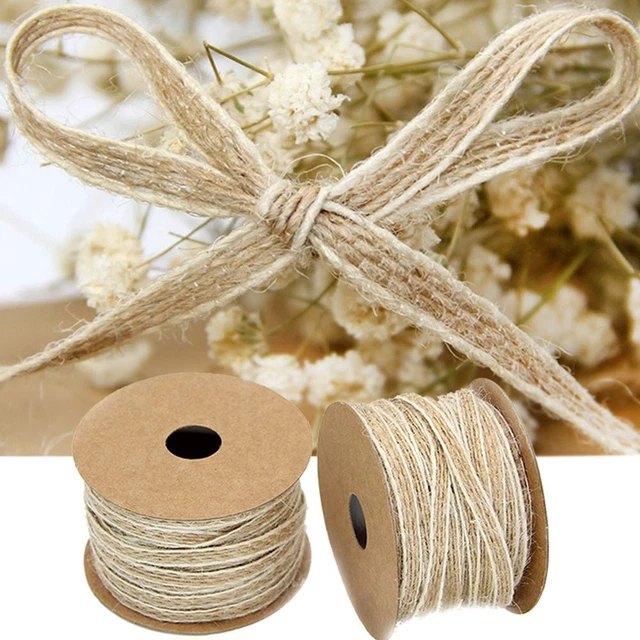 10M/ROLL VINTAGE NATURAL Jute Rope Burlap Ribbon Wedding Party ...