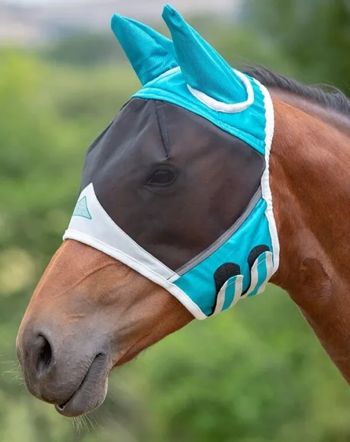 Shires Fine Mesh Fly Mask With Ears fly veil Protection from small flies & midge