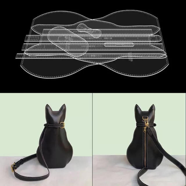 DIY LEATHER CRAFT Shoulder Bag Paper Sewing Pattern Hollowed Stencil ...