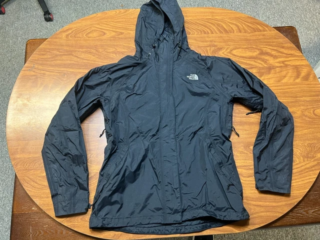 Womens Used The North Face Hyvent Black Lightweight Hooded Rain Jacket Medium Womens Used The North Face Hyvent Black Lightweight Hooded Rain Jacket Medium