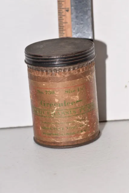 EMPTY METAL CAN for Vintage Greenlee Round Radio Chassis Punch No. 730 1-1/2”