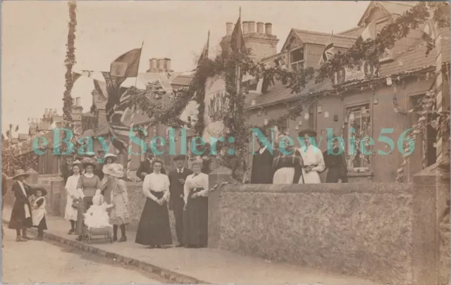 London England UK -KINGS CORONATION PARTY AT ST MARTINS- RPPC Postcard Islington