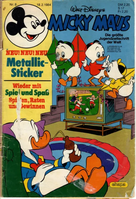 Micky Maus Heft Nr. 08 1984 Walt Disney Egmont Ehapa Verlag GmbH MIT GIMMIG