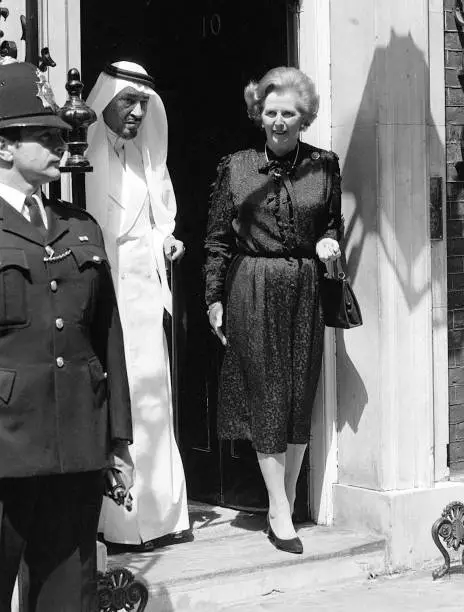 Margaret Thatcher with King Khaled of Saudi Arabia 1981 Old Photo 2