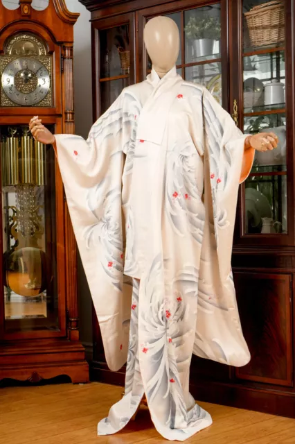 Dear Vanilla Japanese Silk Furisode Kimono Women's Authentic Japan Made Vintage